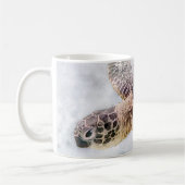 Hawaiitisch Zee Turtle Realistische Waterverf Koffiemok (Links)