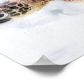 Hawaiitisch Zee Turtle Realistische Waterverf Poster (Hoek)