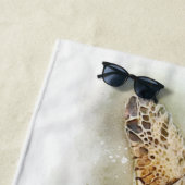 Hawaiitisch Zee Turtle Realistische Waterverf Strandlaken (In situ)