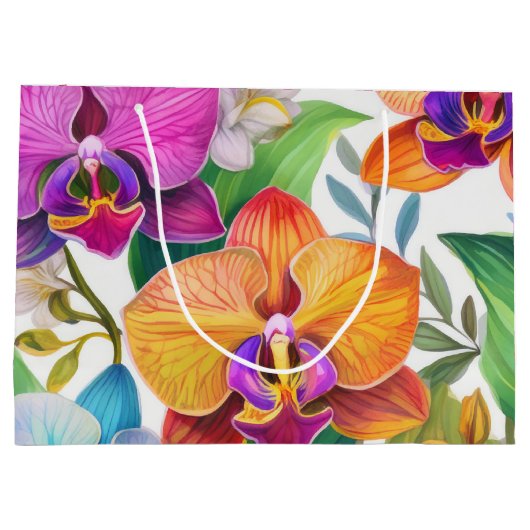 Hawaiitische afdruk groot cadeauzakje (Achterkant)