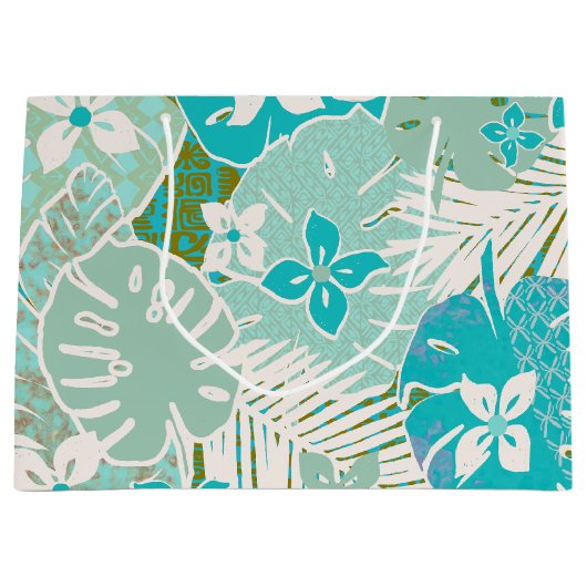 Hawaiitische afdruk groot cadeauzakje (Voorkant)