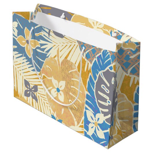 Hawaiitische afdruk groot cadeauzakje (Achterkant Gekanteld)