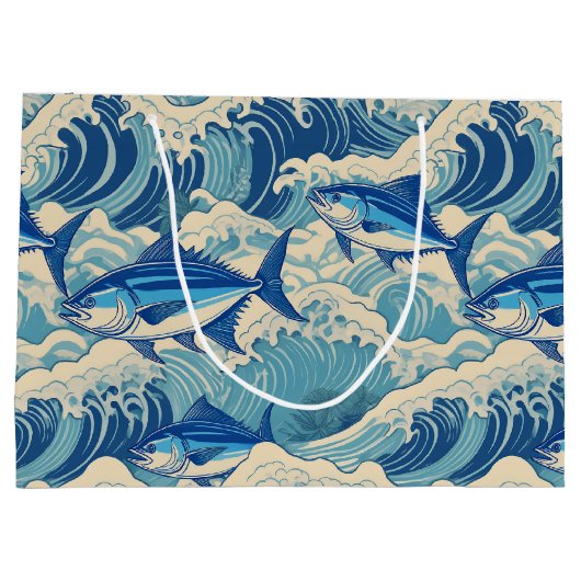 Hawaiitische afdruk groot cadeauzakje (Achterkant)