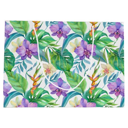 Hawaiitische afdruk groot cadeauzakje (Achterkant)