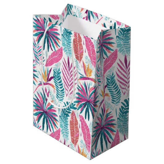 Hawaiitische afdruk medium cadeauzakje (Achterkant Gekanteld)