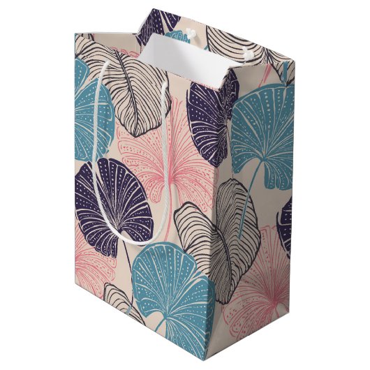 Hawaiitische afdruk medium cadeauzakje (Achterkant Gekanteld)