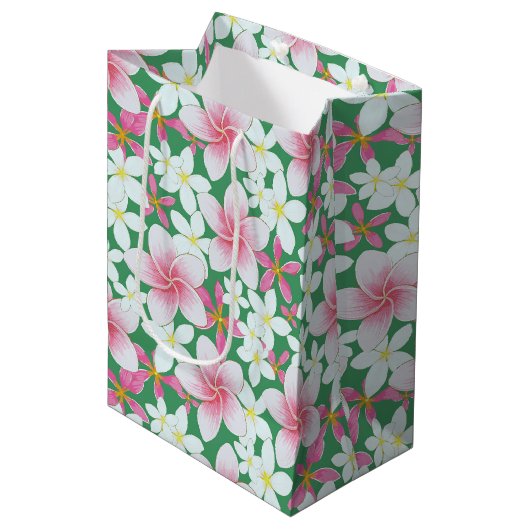 Hawaiitische afdruk medium cadeauzakje (Voorkant Gekanteld)