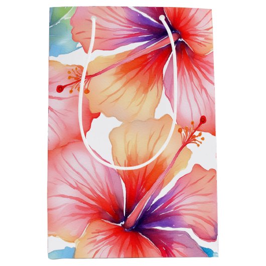 Hawaiitische afdruk medium cadeauzakje (Voorkant)