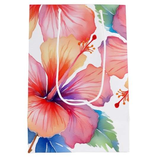 Hawaiitische afdruk medium cadeauzakje (Achterkant)