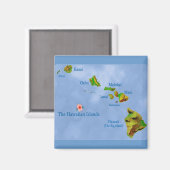 Hawaiitische eilanden magnet (Voorkant / Achterkant)
