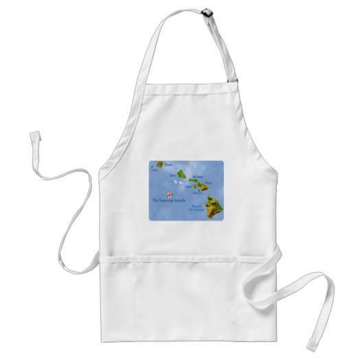 Hawaiitische eilandkaart standaard schort (Voorkant)