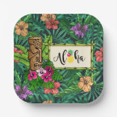 Hawaiitische partij papieren bordje (Voorkant)