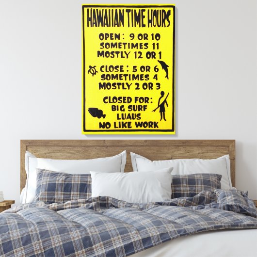 hawaiitische tijdplak canvas afdruk (Insitu (Slaapkamer))
