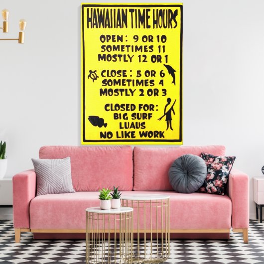 hawaiitische tijdplak canvas afdruk (Insitu (Woonkamer))