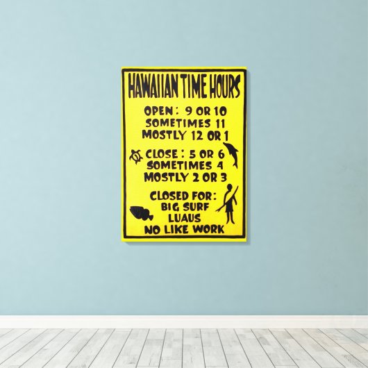 hawaiitische tijdplak canvas afdruk (Insitu (Houten vloer))