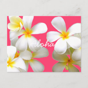 Hawaiitische witte platte wenskaart roze briefkaart
