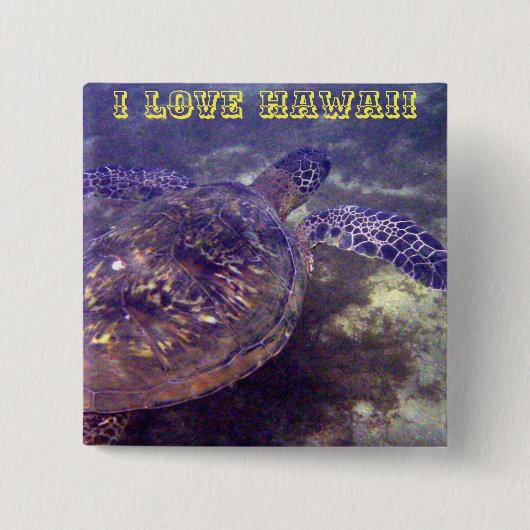 Hawaiitische zeeen schildpadden vierkante button 5,1 cm (Voorkant)