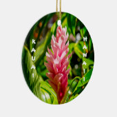 Hawaï's Plumeria and Ginger in Pink Keramisch Ornament (Rechts)