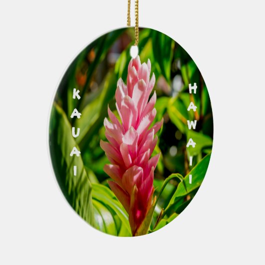Hawaï's Plumeria and Ginger in Pink Keramisch Ornament (Rechts)