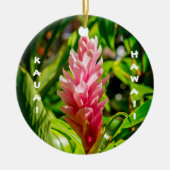 Hawaï's Plumeria and Ginger in Pink Keramisch Ornament (Voorkant)