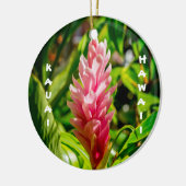Hawaï's Plumeria and Ginger in Pink Keramisch Ornament (Links)