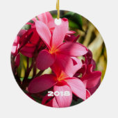 Hawaï's Plumeria and Ginger in Pink Keramisch Ornament (Achterkant)
