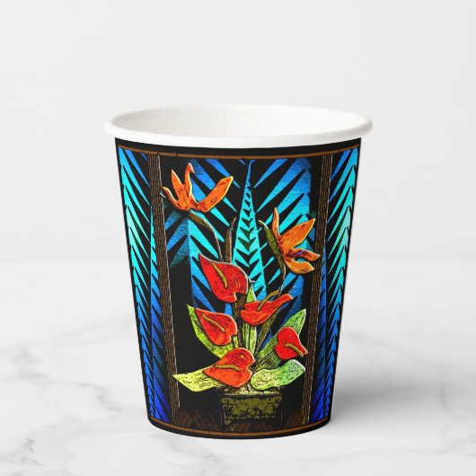 Hawian Kerstboeket Papieren Bekers (Achterkant)