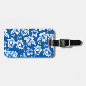 Hawiian Blue Flower Pattern Bagagelabel (Voorkant horizontaal)