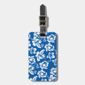 Hawiian Blue Flower Pattern Bagagelabel (Voorkant verticaal)