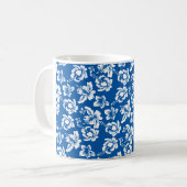 Hawiian Blue Flower Pattern Koffiemok (Voorkant links)