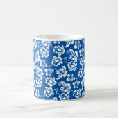 Hawiian Blue Flower Pattern Koffiemok (Center)
