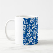 Hawiian Blue Flower Pattern Koffiemok (Links)
