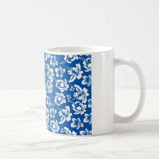 Hawiian Blue Flower Pattern Koffiemok (Rechts)