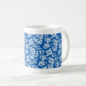 Hawiian Blue Flower Pattern Koffiemok (Voorkant rechts)