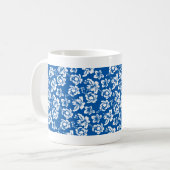 Hawiian Blue Flower Pattern Koffiemok (Voorkant links)