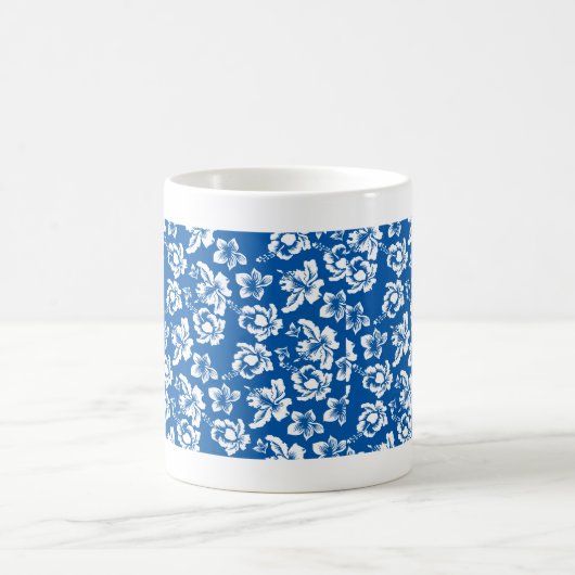 Hawiian Blue Flower Pattern Koffiemok (Center)