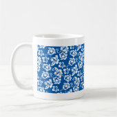 Hawiian Blue Flower Pattern Koffiemok (Links)