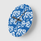 Hawiian Blue Flower Pattern Ronde Klok (Hoek)