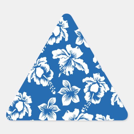 Hawiian Blue Flower Pattern Sticker (Voorkant)