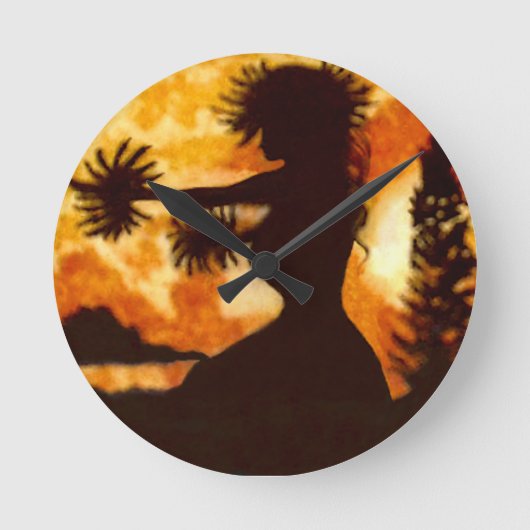 Hawiian Hula Dancer Ronde Klok (Voorkant)