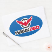 Hawk 250 Logo Blue Background Oval Sticker (Envelop)