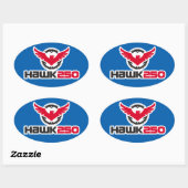 Hawk 250 Logo Blue Background Oval Sticker (Vel)