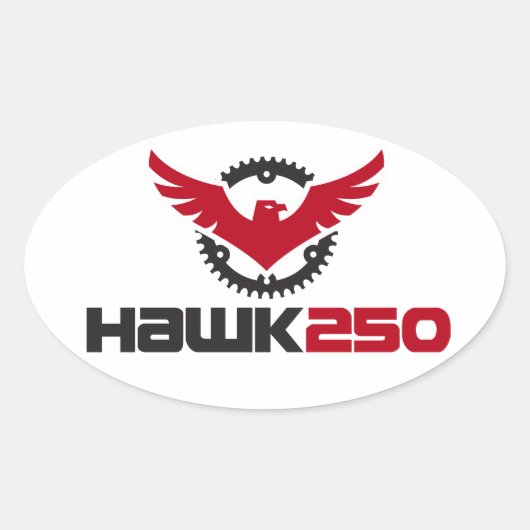 Hawk 250 Logo Ovale Sticker (Voorkant)