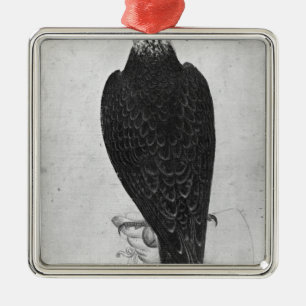 Hawk aan de hand metalen ornament