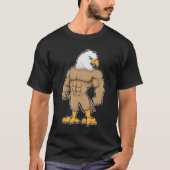 Hawk als Bodybuilder met Six pack T-shirt (Voorkant)