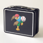 Hawk bij Baseball met honkbalknuppel (Achterkant)