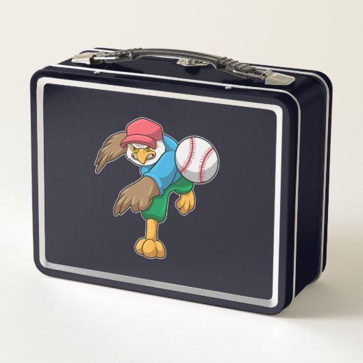 Hawk bij Baseball met honkbalknuppel (Achterkant)