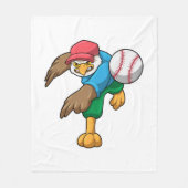Hawk bij Baseball met honkbalknuppel Fleece Deken (Voorkant)