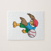 Hawk bij Baseball met honkbalknuppel Legpuzzel (Horizontaal)