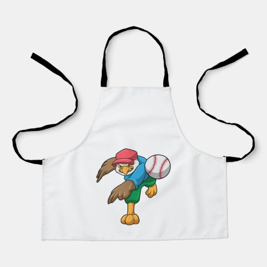 Hawk bij Baseball met honkbalknuppel Schort (Voorkant)